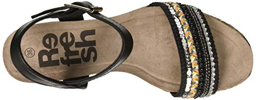 Refresh 69826, Sandalias con Plataforma para Mujer, Negro, 40 EU