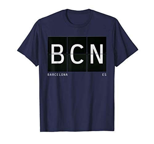 Regalo Código del aeropuerto BCN Barcelona España retro Camiseta