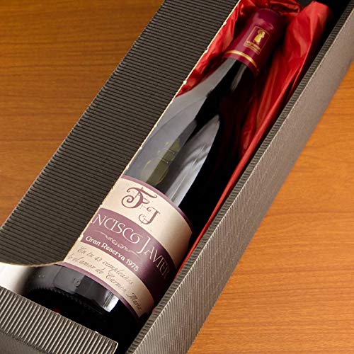 Regalo Personalizado: Botella de Vino con Etiqueta Personalizada con Iniciales, Nombre, año y dedicatoria