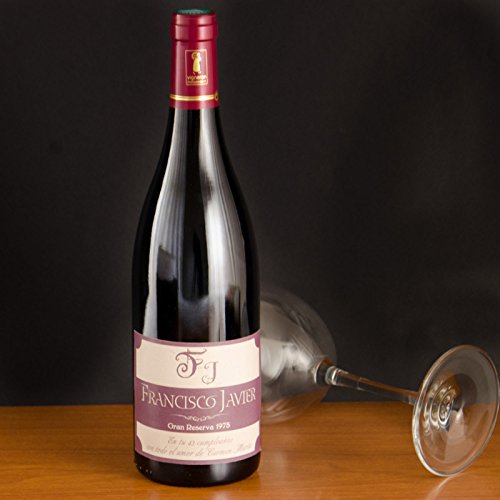 Regalo Personalizado: Botella de Vino con Etiqueta Personalizada con Iniciales, Nombre, año y dedicatoria