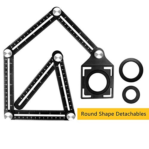 Regla de Medición Herramienta de Plantilla, Plegable Multi Angulo Regla de Medidas para Artesano, Constructor, Carpintero, Arquitecto【Aleación de Aluminio】