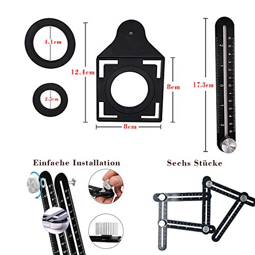 Regla de Medición Herramienta de Plantilla, Plegable Multi Angulo Regla de Medidas para Artesano, Constructor, Carpintero, Arquitecto【Aleación de Aluminio】