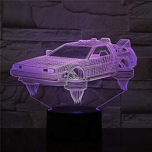 Regreso al futuro coche Luces en 3D fanáticos del cine hermosos regalos luz nocturna luz de batería LED luz nocturna entrega rápida