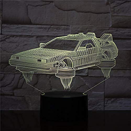 Regreso al futuro coche Luces en 3D fanáticos del cine hermosos regalos luz nocturna luz de batería LED luz nocturna entrega rápida