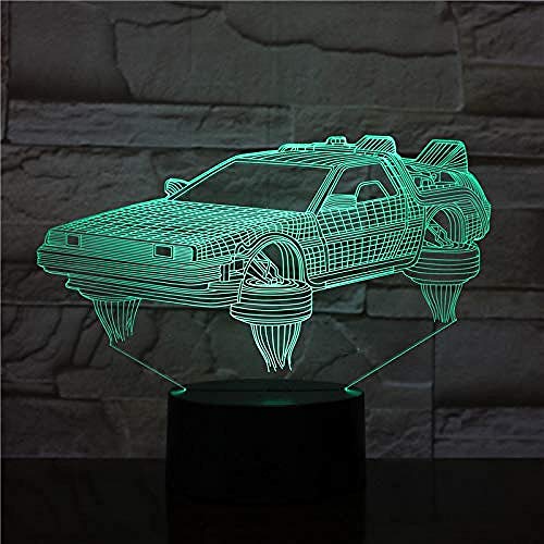 Regreso al futuro coche Luces en 3D fanáticos del cine hermosos regalos luz nocturna luz de batería LED luz nocturna entrega rápida