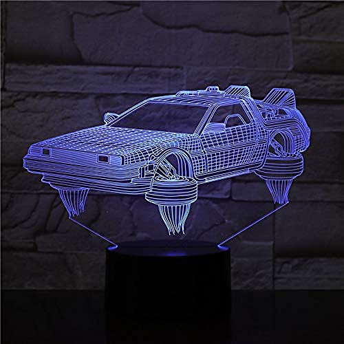 Regreso al futuro coche Luces en 3D fanáticos del cine hermosos regalos luz nocturna luz de batería LED luz nocturna entrega rápida