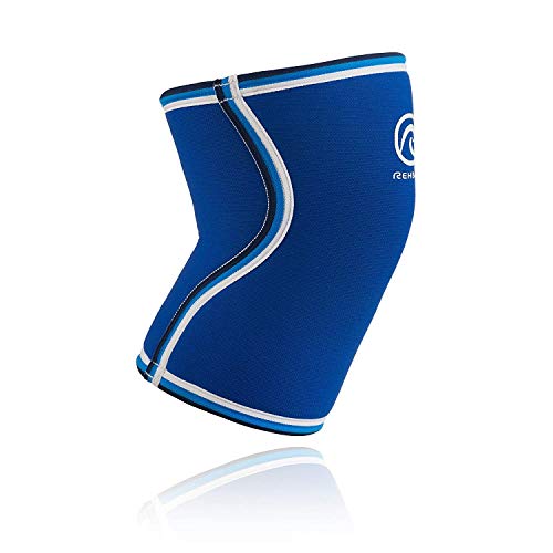 Rehband Bandage Kniebandage Retro Neopren - Rodillera de Voleibol, Color Azul, Talla S