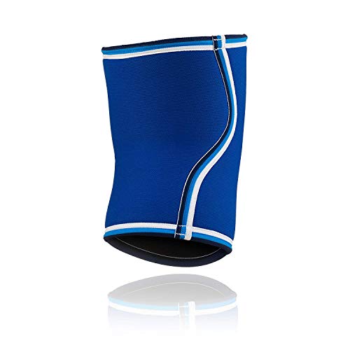 Rehband Bandage Kniebandage Retro Neopren - Rodillera de Voleibol, Color Azul, Talla S