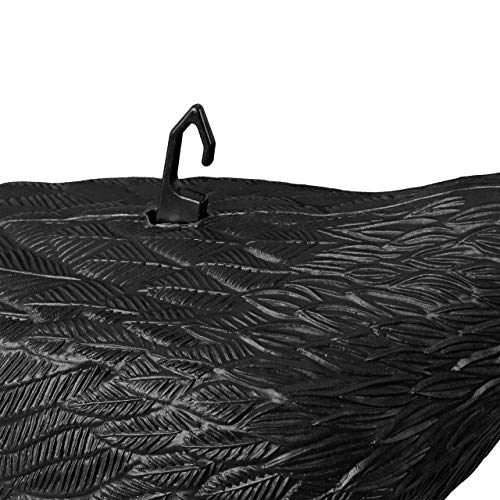 Relaxdays Cuervo Espantapájaros para Jardín, Plástico, Negro, 20 x 33 x 12 cm