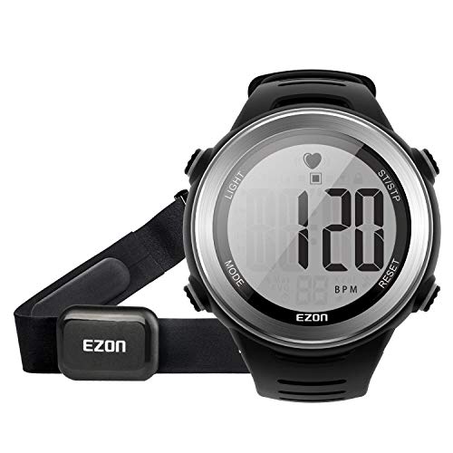 Reloj Digital Deportivo con cronómetro de Alarma de Monitor de frecuencia cardíaca para Correr al Aire Libre EZON (T007-FBA)