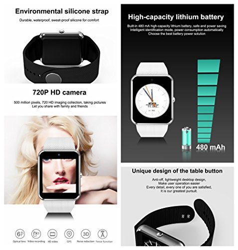 Reloj inteligente de llamada, sistema Android de pago, con fotos y contador de pasos, reloj deportivo (color : B)