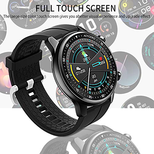 Reloj Inteligente Hombre, Smartwatch Mujer | 2021 última versión | 168 MB ROM | IP67 Impermeable con micrófono altavoz, dial llamada, música, 14 modos deportivos y de salud (2 correas Negro y Naranja)