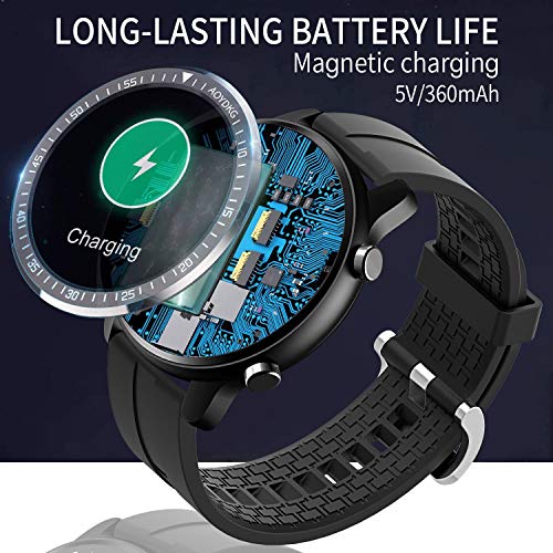 Reloj Inteligente Hombre, Smartwatch Mujer | 2021 última versión | 168 MB ROM | IP67 Impermeable con micrófono altavoz, dial llamada, música, 14 modos deportivos y de salud (2 correas Negro y Naranja)