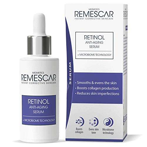 Remescar - Retinol Serum Antiedad - Tecnología Microbiome - Potencia el colágeno - Suaviza y tonifica la piel - Contrarresta las arrugas - Reduce las imperfecciones de la piel