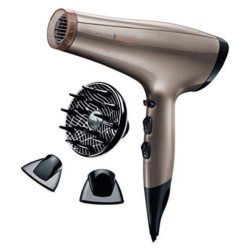 Remington Keratin Protect AC8002 Secador de Pelo Profesional, Secador Iónico, Difusor y Concentradores, 2200W, Bronce, Keratina y Aceite de Almendras