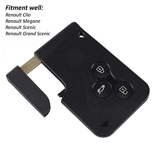 Remote Key Case Fob cubre el reemplazo de tarjeta llave de 3 botones Scenic Gran Key