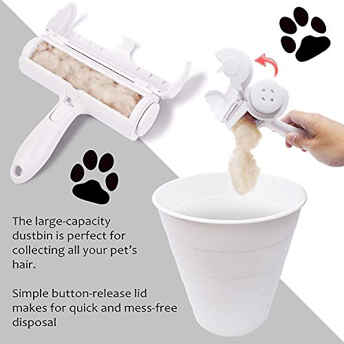 Removedor de pelo para mascotas, rodillo de pelusa de piel, removedor de pelo de gato y perro, perfecto para limpiar el automóvil, ropa, muebles, sofá, sofá, alfombras