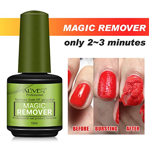 Removedor mágico de esmalte de uñas de gel UV para remover uñas acrílicas, 15 ml, 2 unidades