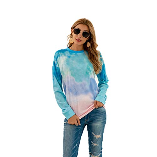 ReooLy Camisa de Entrenamiento, Jersey de Punto de Gran tamaño para Mujer con Hombros Descubiertos y suéter Suelto(Azul，S)