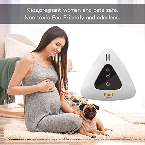 Repelente Ultrasónico de Plagas,Repelente Electromagnético y Ultrasonidos Ahuyentador de Insectos para Interiores Anti Ratones, Moscas, Hormigas, Mosquitos, Cucarachas, Arañas-No Tóxico 2 PACK