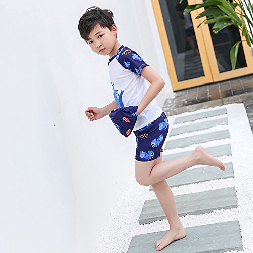 RETON Traje de baño para niños Traje de baño Juegos de Estampado de Dinosaurios Shark con Diferentes Equipos de natación (Blanco Dinosaurio, XX-Large / 7-8 Años)