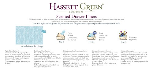 Revestimiento perfumado para cajones, de Hassett Green, aroma de algodón natural, 6 hojas, 600 x 400, color verde