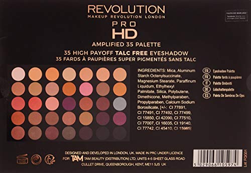 Revolution Pro HD Amplified 35 - Paleta de sombras de ojos mate