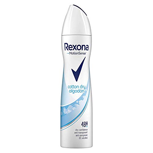 Rexona Algodón Antitranspirante Aerosol para Mujer, Protección 48 horas 200 ml - Pack de 6 x 200 ml, Total 1200 ml