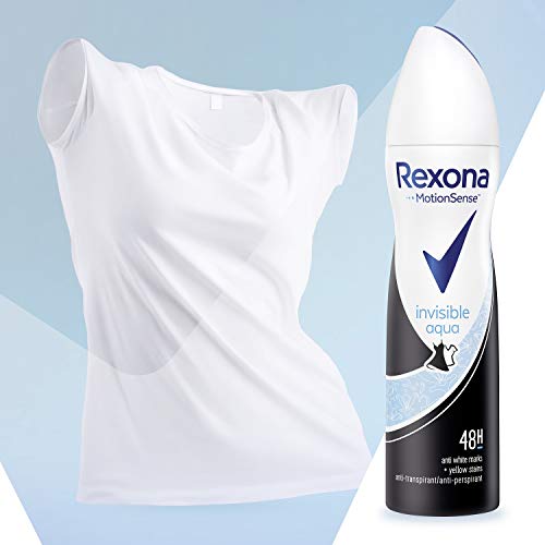 Rexona Desodorante en spray invisible Aqua antitranspirante, 150 ml
