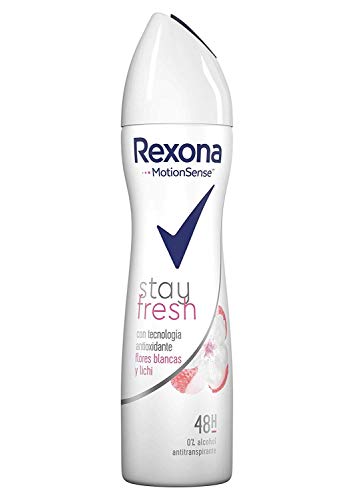 Rexona Stay Fresh Flores Blancas y Lichi Antitranspirante Aerosol para Mujer, Protección 48 horas 200 ml - Pack de 6 x 200 ml, Total 1200 ml