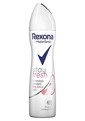 Rexona Stay Fresh Flores Blancas y Lichi Antitranspirante Aerosol para Mujer, Protección 48 horas 200 ml - Pack de 6 x 200 ml, Total 1200 ml