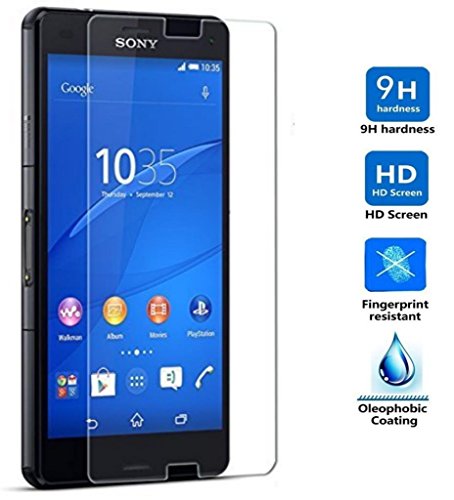 REY Protector de Pantalla para Sony Xperia Z3 Cristal Vidrio Templado Premium