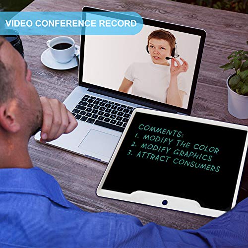 Richgv 15 Pulgadas Tableta Gráfica, Tablets de Escritura LCD, Portátil Tableta de Dibujo, Adecuada para el hogar, Escuela, Oficina, Cuaderno de Notas, 1 año de garantía (Azul)