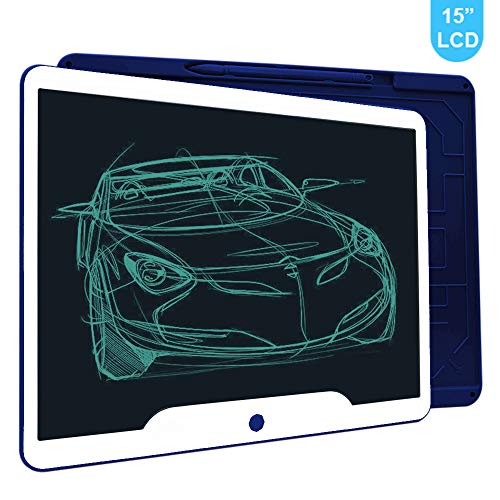 Richgv 15 Pulgadas Tableta Gráfica, Tablets de Escritura LCD, Portátil Tableta de Dibujo, Adecuada para el hogar, Escuela, Oficina, Cuaderno de Notas, 1 año de garantía (Azul)