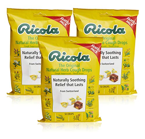 Ricola Herbal Tos gotas de garganta, bolsa de 50 unidades, Paquete de 3