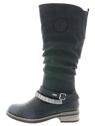 Rieker 94661-00 Botines de Cuero para Mujer, schuhgröße_1:42 EU, Farbe:Negro
