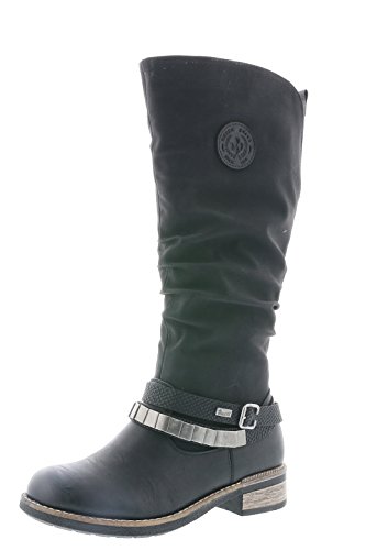 Rieker 94661-00 Botines de Cuero para Mujer, schuhgröße_1:42 EU, Farbe:Negro