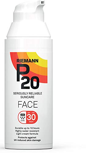 Riemann P20 Crema solar facial SPF30 50 g de larga duración Protección UVA y UVB hasta 10 horas, altamente resistente al agua