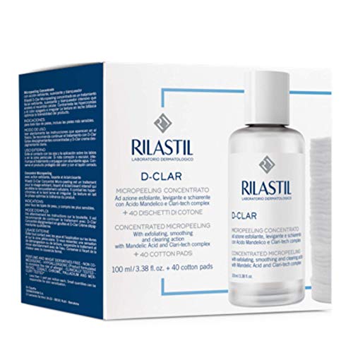 Rilastil D-Clar - Micropeeling Concentrado Facial, Exfoliante, Suavizante y Aclarante + Discos de Algodón - 100 ml