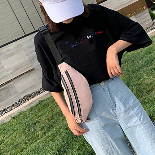 Riñonera de Moda Cuero Original Deportiva Running Cinturón Correr Impermeable Riñoneras para Mujer Hombre Niños Cinturón de Dinero Bolsos de Playa Bandolera Bolsa de Pecho vpass