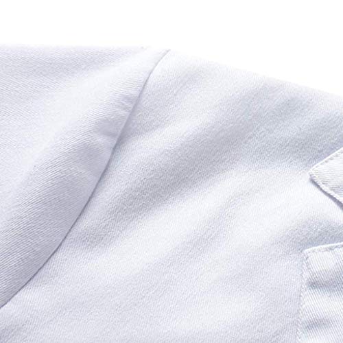 Riou Bata de Laboratorio Blanco Uniformes de Trabajo Mejora médico Abrigo Blanco para Mujer y Hombres Adecuado para Estudiantes Escuela Laboratorio Enfermera Cosplay Vestido