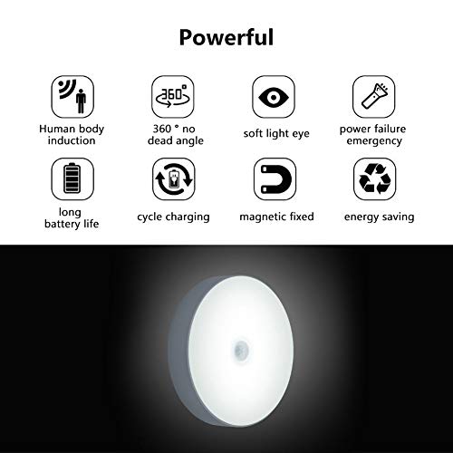 Riuty Luz de Noche LED, l¨¢mpara de Sensor de Cuerpo Humano infrarrojo con im¨¢n para dormitorios, armarios, pasillos (2#)