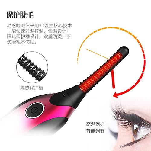 Rizador de Pestañas con Calefacción Eléctrico Térmico Portátil Carga de Rizo Calentamiento Rápido y Long Lasting Profesional Maquillaje Herramienta Verde
