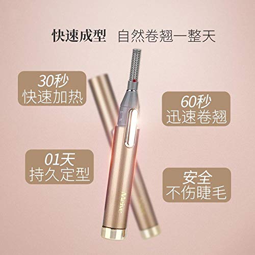 Rizador de Pestañas con Calefacción Eléctrico Térmico Portátil Crea Pestañas Gruesas Naturales Calentamiento Rápido y Long Lasting Profesional Maquillaje Herramienta