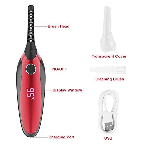 Rizador de pestañas eléctrico, calentamiento rápido rizo natural de larga duración, pantalla LED que muestra la temperatura controlable