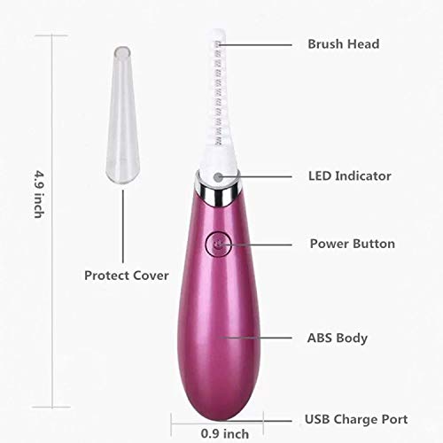 Rizador de Pestañas Eléctrico, Portátil Rizador de Pestañas Calentado con Calefacción USB Recargable Mini Herramientas de Maquillaje Profesional para Calentamiento Rápido y Rizado de Larga Duración