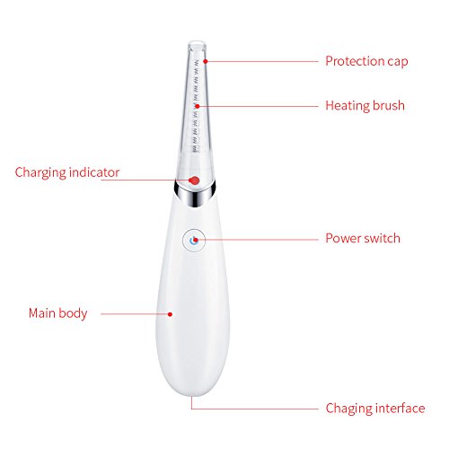 Rizador de pestañas térmico, rizador profesional de pestañas Rizador de pestañas con 2 configuraciones de calor y lámpara LED para pestañas bellamente curvadas, alternativa sin dolor al rizador de pes