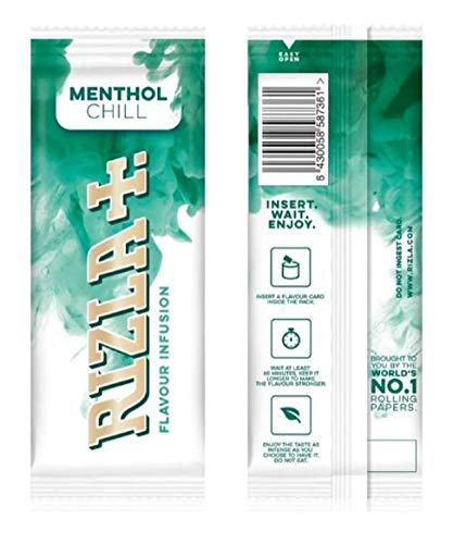 Rizla Menthol Chill Tarjetas de sabor Infusiones - Caja de 25