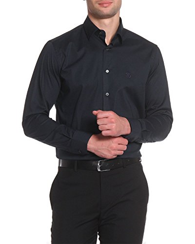 Roberto Cavalli - Camisa Slim Fit para Hombre FSR700 - Negro, 40