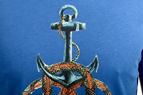 Roberto Cavalli GST644 - Camiseta de manga corta para hombre azul XXL